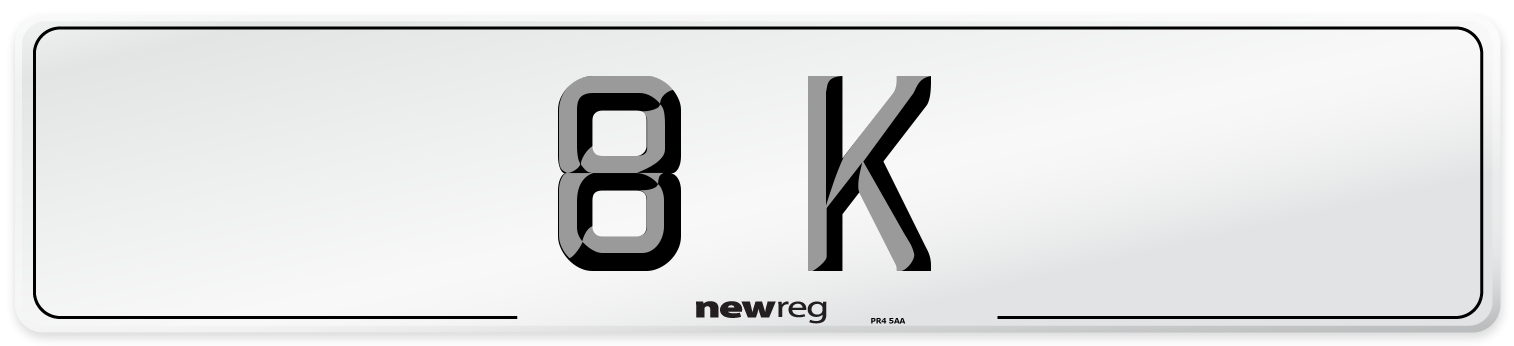 8 K Number Plate from New Reg